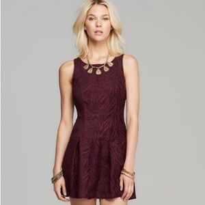FREE PEOPLE Mulberry ZEBRA Drop Waist Jacquard Pockets sleeveless dress
